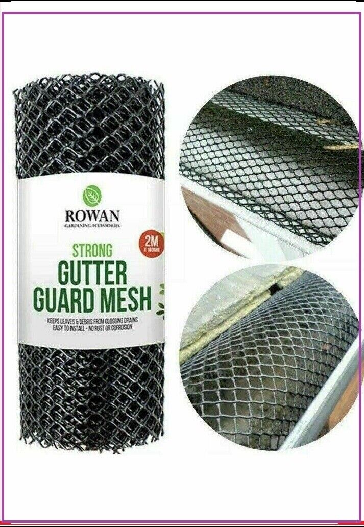 2M X 160MM Plastic Gutter Guard Mesh Wire Net Cover Drain Leaf Debris Clog Protection