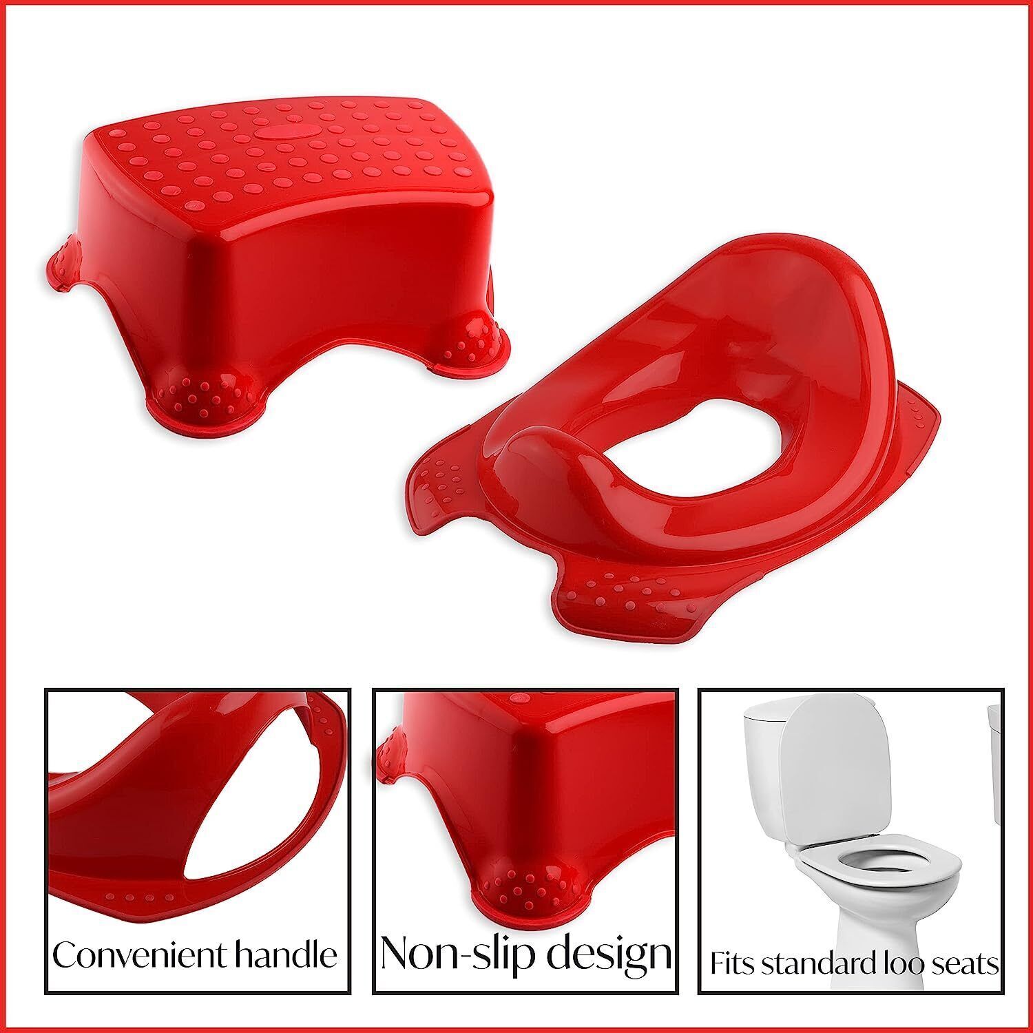 Toilet Training Kids Non Slip Up Step Stool Unisex for Safe Toddler Loo Potty Tr - DIVCHI