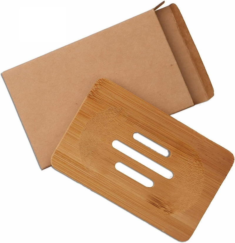 Wooden Bamboo Soap Dish Storage Holder Handmade for Bathroom