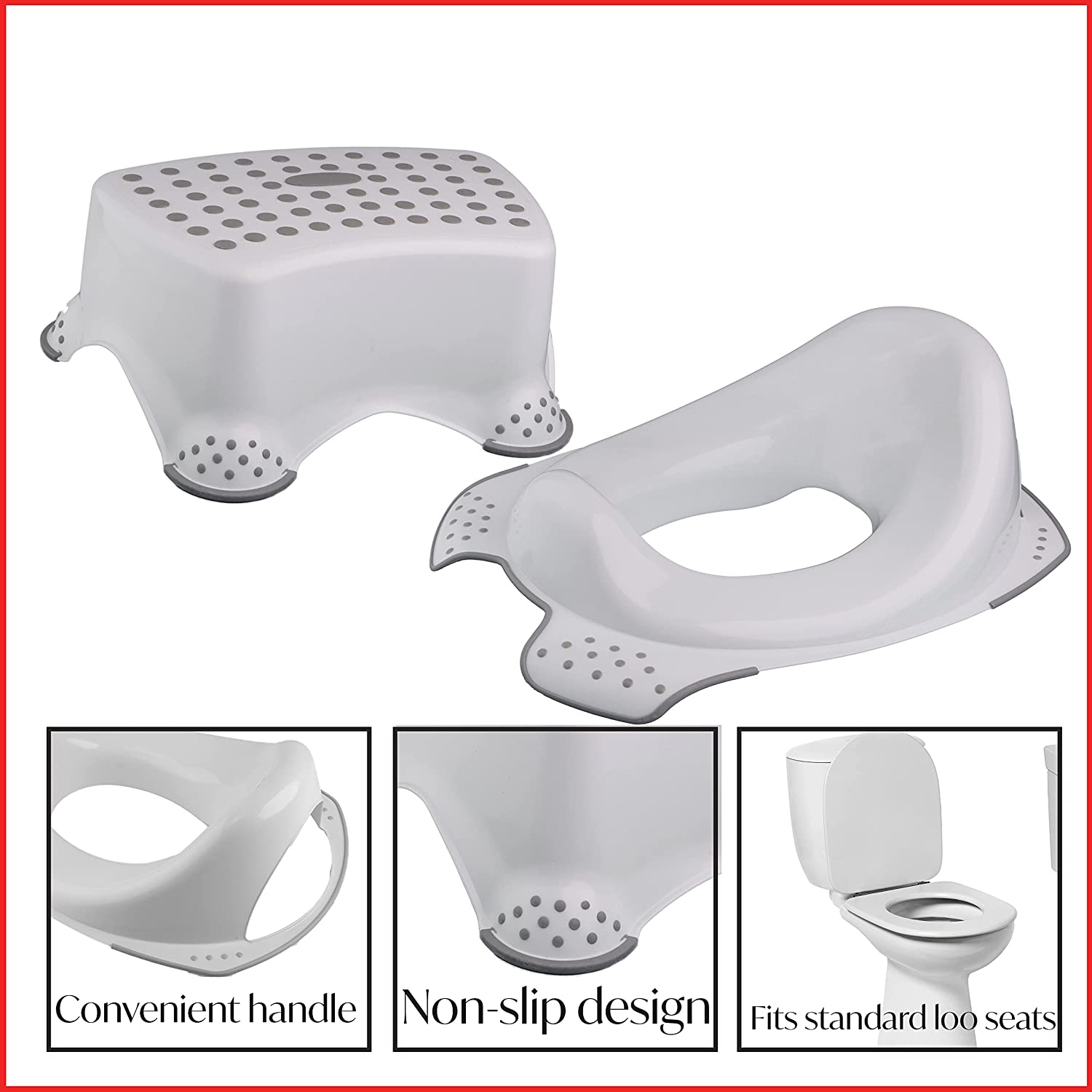 Toilet Training Kids Non Slip Up Step Stool Unisex for Safe Toddler Loo Potty Tr - DIVCHI