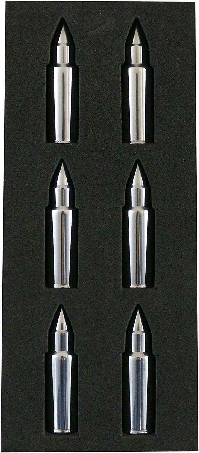 Whiskey Stone Bullets Gift Set - shaped Whiskey Stones Stainless Steel Bullet