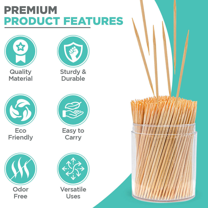 600 Toothpicks Party Food Fruit Cheese Hold Wooden Cocktail Sticks Tooth Picks