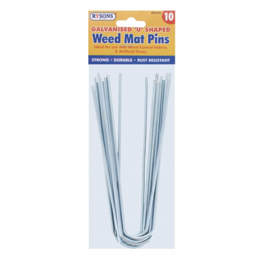 Weed Fabric Galvanised Staples Ground Pegs Landscaping Garden U Shaped Pins 10 Pcs - DIVCHI