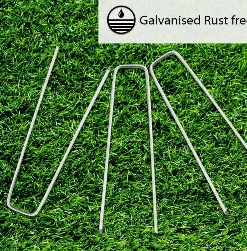 Weed Fabric Galvanised Staples Ground Pegs Landscaping Garden U Shaped Pins 10 Pcs